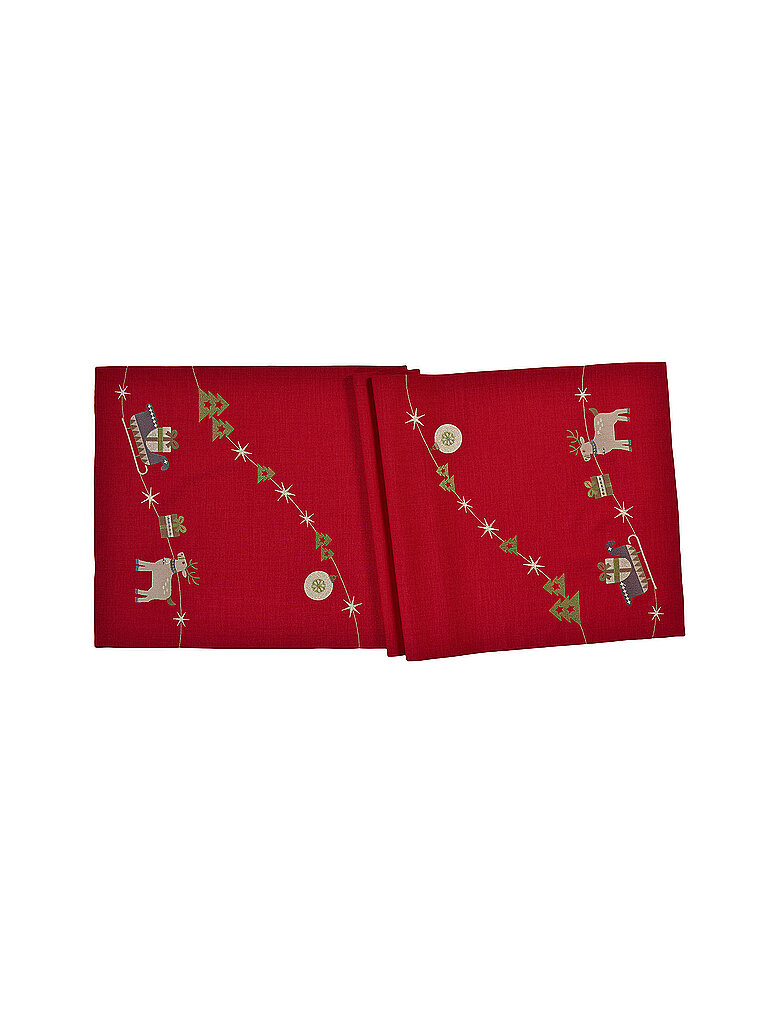 SANDER Chemin de table de Noël 50x150cm CERF Rouge rouge