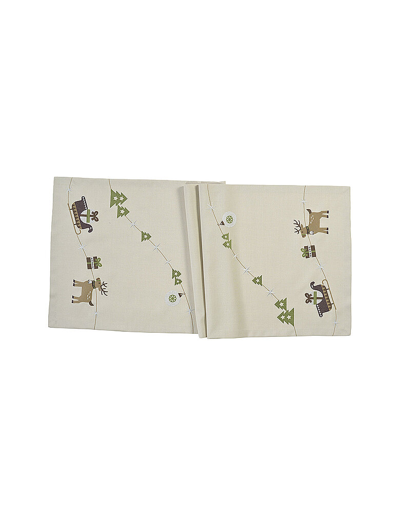 SANDER Chemin de table de Noël 50x150cm DEER Desert beige