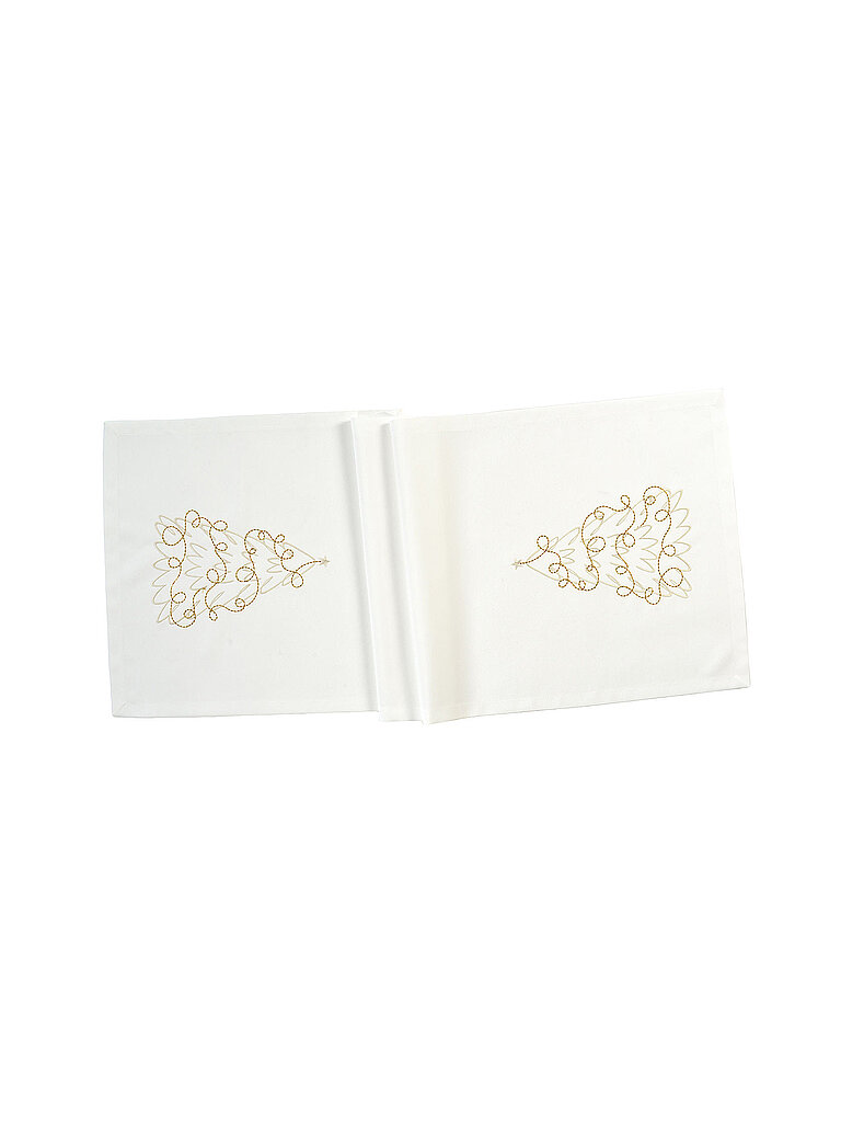 SANDER Chemin de table de Noël 50x150cm SWING Ecru blanc
