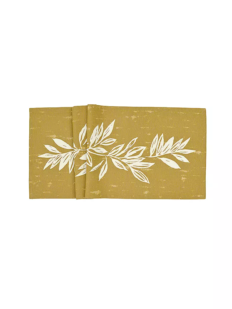 SANDER | Tischläufer BIG LEAVES 50x140cm Honey | camel