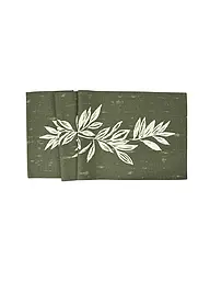 SANDER | Tischläufer BIG LEAVES 50x140cm Honey | dunkelgrün