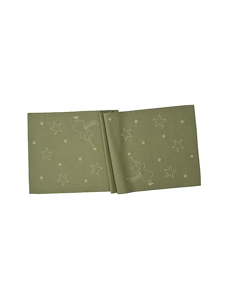 SANDER | Weihnachts Mitteldecke 85x85cm STARDUST Sage | Olive