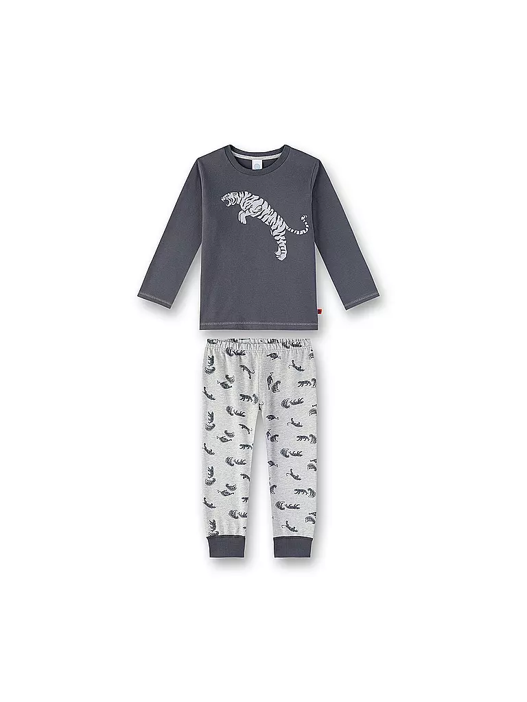 SANETTA | GRÖSSE FALSCH Jungen-Pyjama "Arctic Tiger" | schwarz