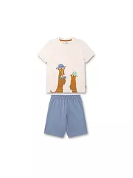 SANETTA | Jungen Pyjama Set 2-teilig (T-Shirt und Shorts) | creme