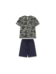 SANETTA | Jungen Pyjama Set 2-teilig T-Shirts und Shorts | Olive
