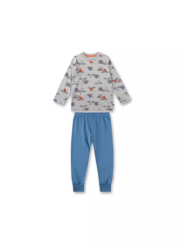 SANETTA | Jungen Pyjama | hellgrau