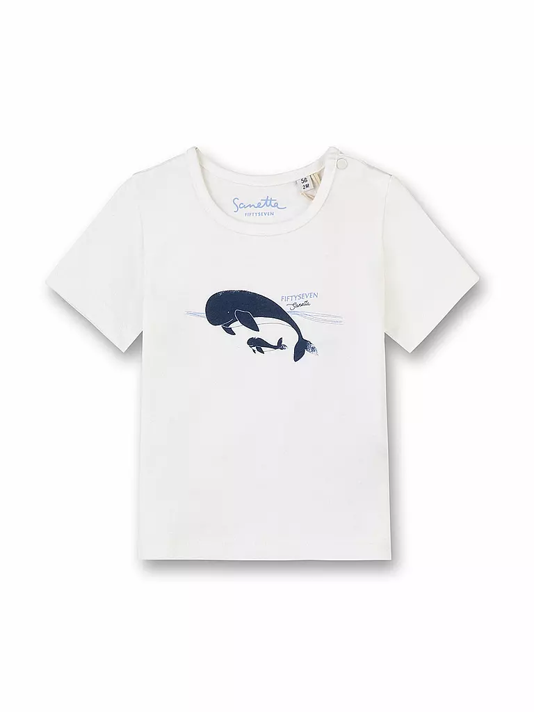 SANETTA | Jungen-Babyshirt "Wal" | weiß