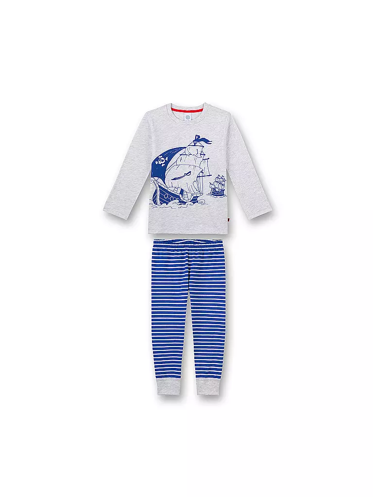 SANETTA | Jungen-Pyjama "Pirat" | grau