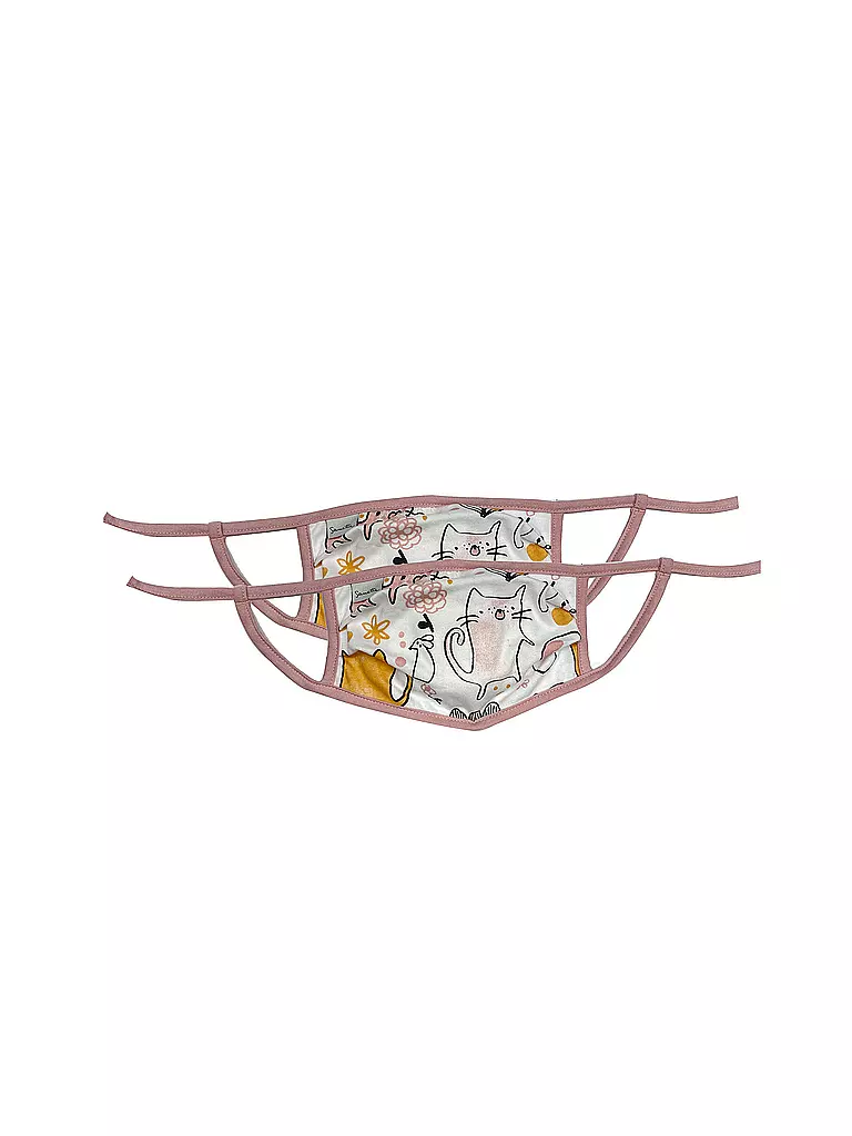 SANETTA | Mädchen Mund-Nasen-Maske 2er Pkg Blumen/Tiere | weiß