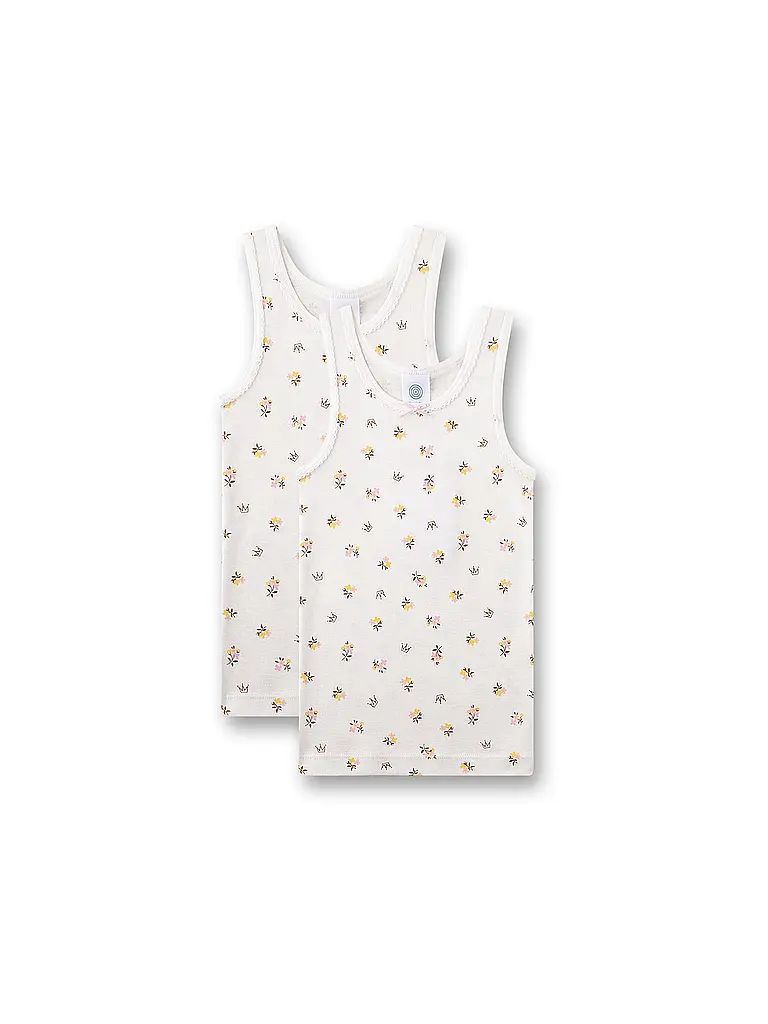 SANETTA | Mädchen Top - Unterhemd 2er Pkg. white pebb | Creme