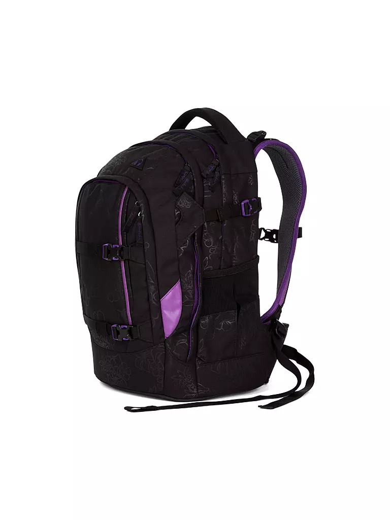 SATCH | Schulrucksack "Satch Pack - Purple Hibiscus" | transparent