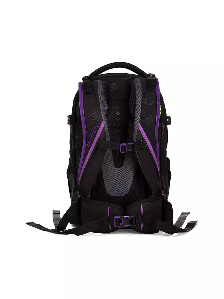 SATCH | Schulrucksack "Satch Pack - Purple Hibiscus" | transparent