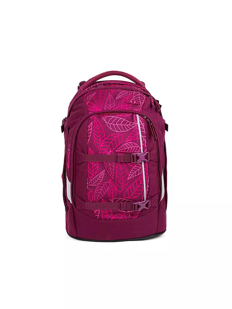 SATCH | Schulrucksack "Satch Pack - Purple Leaves" | rot