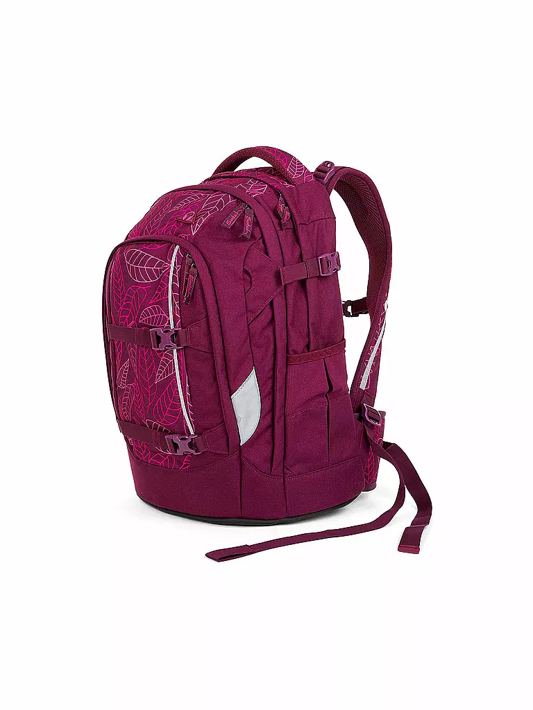 SATCH | Schulrucksack "Satch Pack - Purple Leaves" | rot