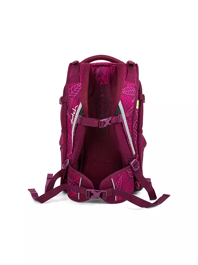 SATCH | Schulrucksack "Satch Pack - Purple Leaves" | rot