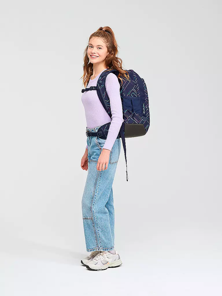 SATCH | Schulrucksack Air Purple Lazer | dunkelblau