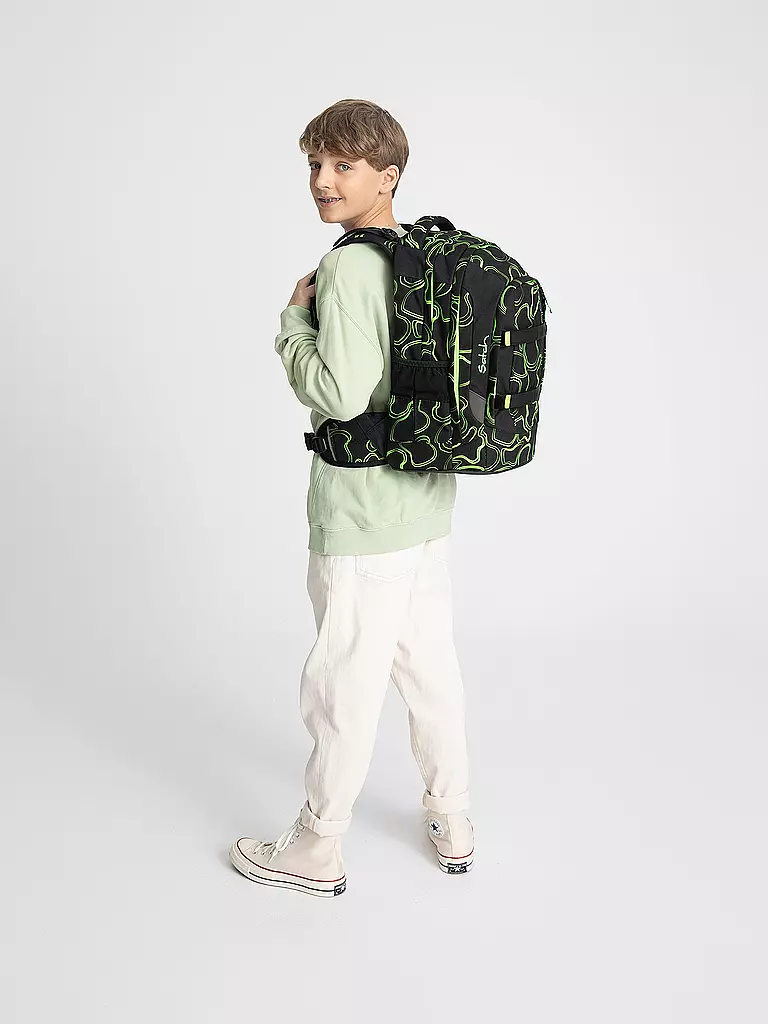 SATCH | Schulrucksack Pack - Green Supreme | schwarz