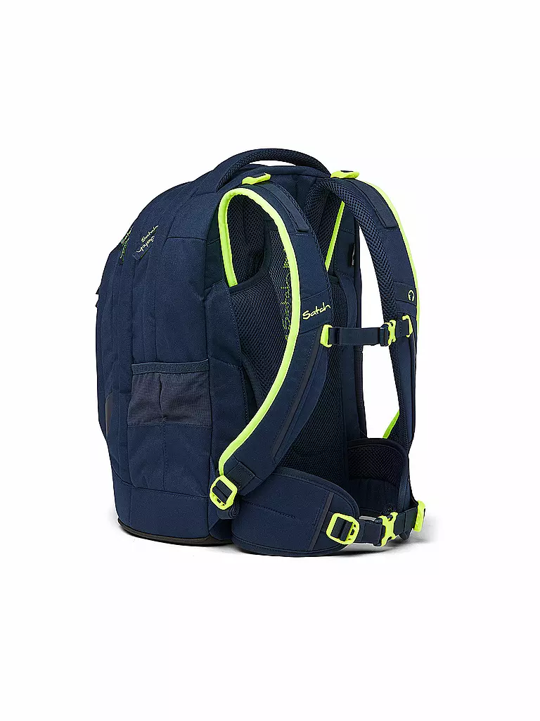 SATCH | Schulrucksack Pack - Toxic Yellow | dunkelblau