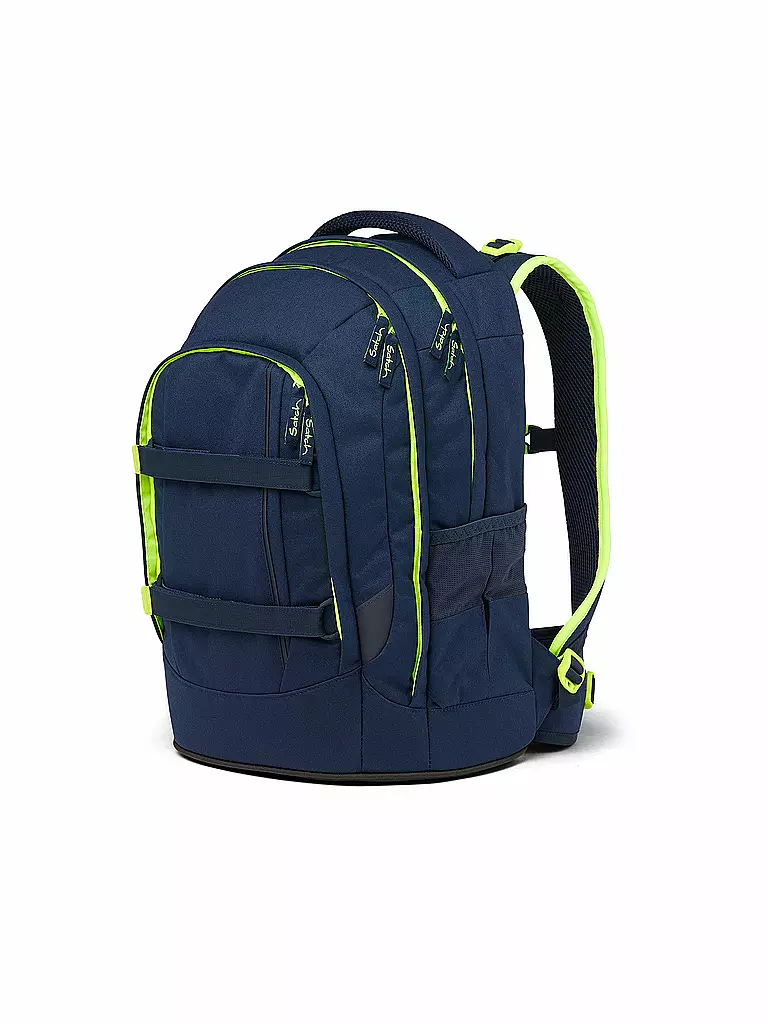 SATCH | Schulrucksack Pack - Toxic Yellow | dunkelblau