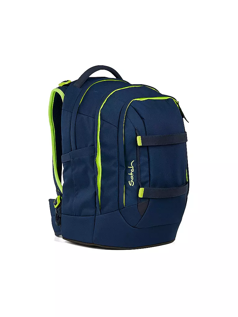 SATCH | Schulrucksack Pack Toxic Yellow | dunkelblau
