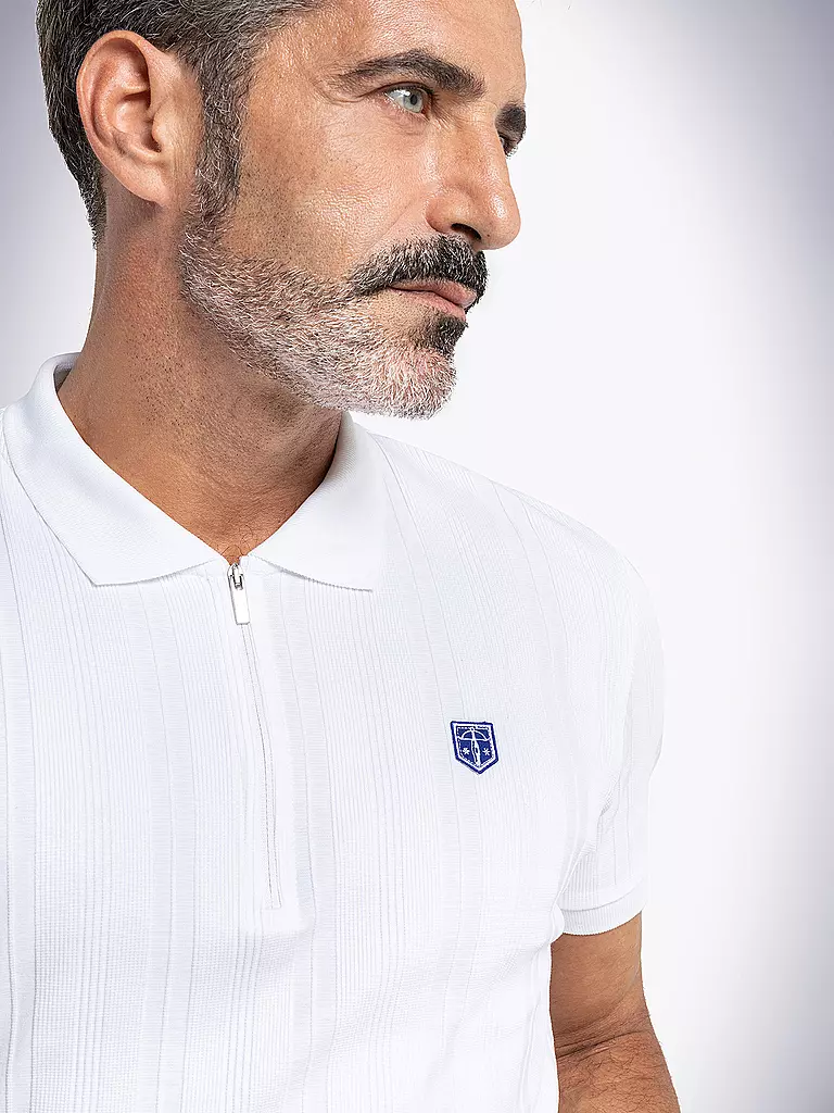 SCHIESSER REVIVAL | Pyjamaoberteil - Poloshirt " Felix " | weiß
