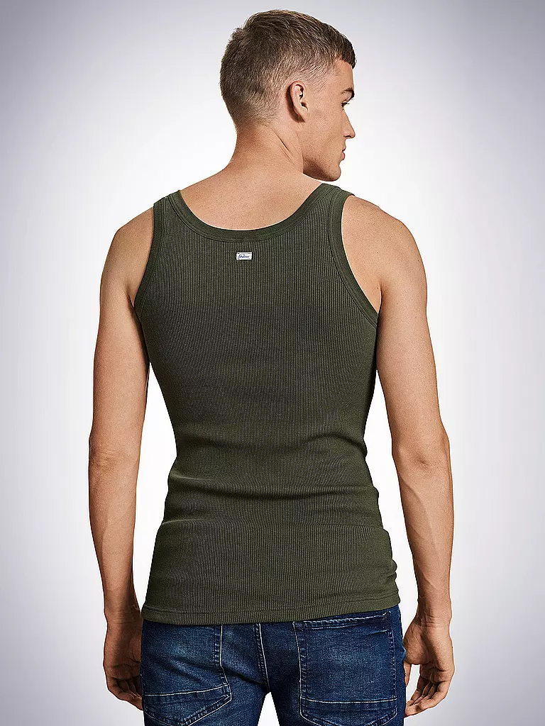 SCHIESSER REVIVAL | Tank Top " Friedrich " | olive