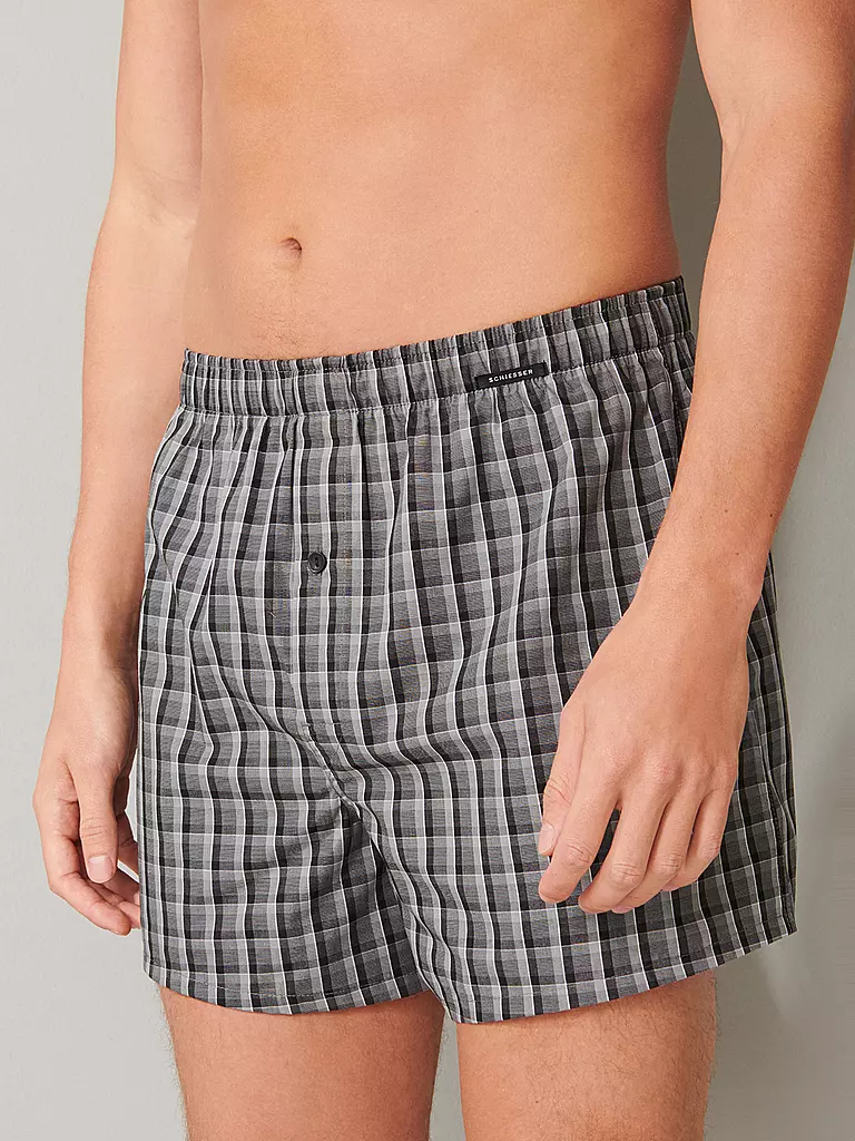 SCHIESSER | Boxershorts 2er Pkg schwarz  | grau