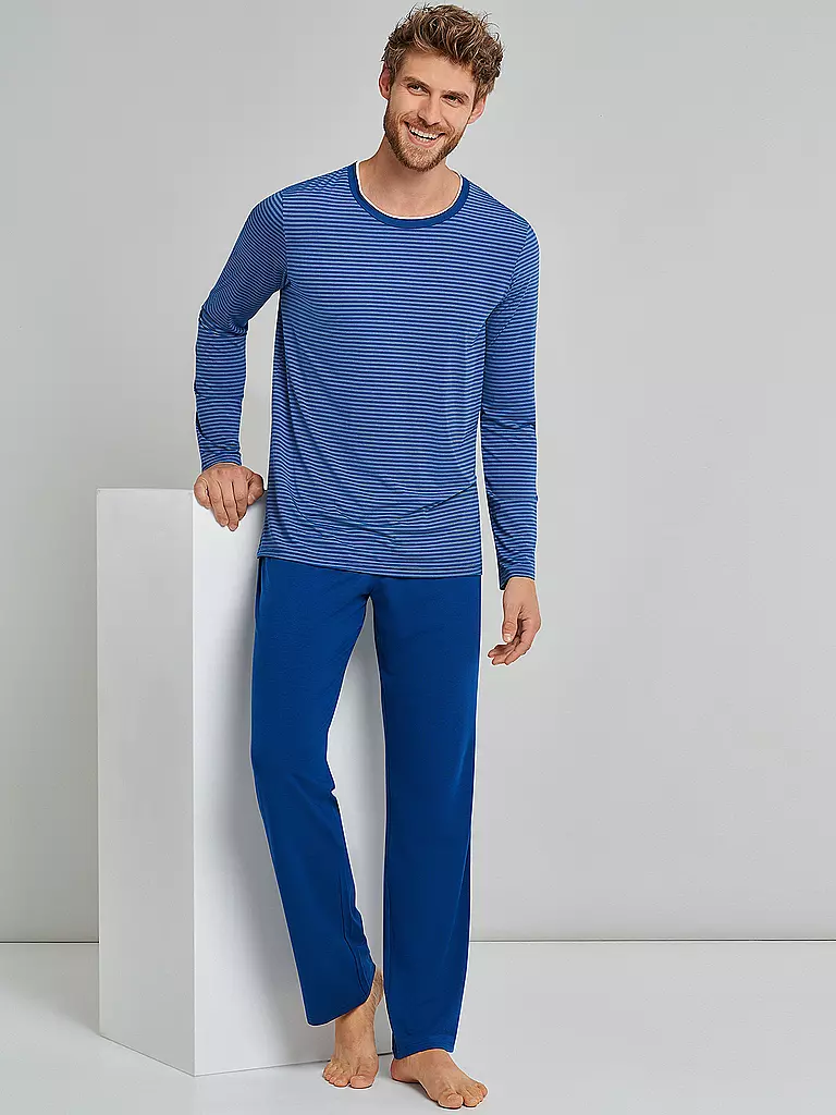 SCHIESSER | Herren Pyjama  | blau