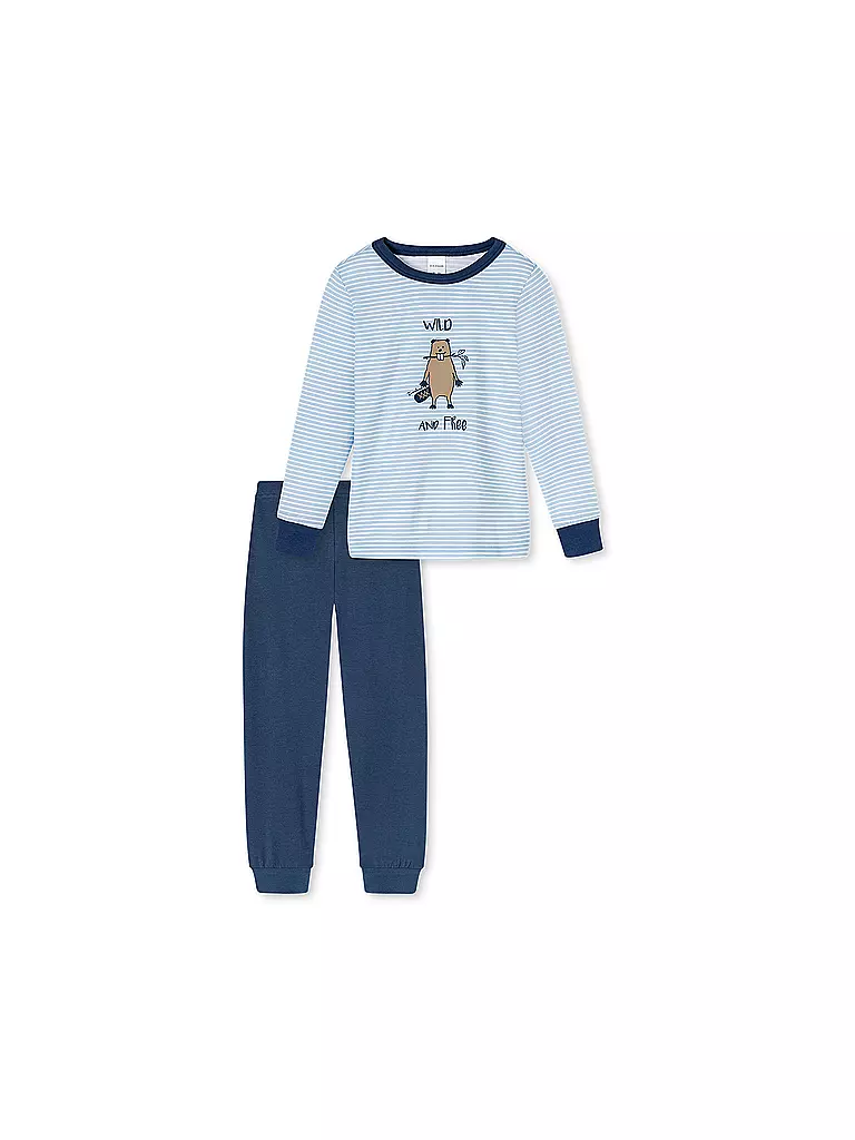 SCHIESSER | Jungen-Pyjama "Natural Love" | blau