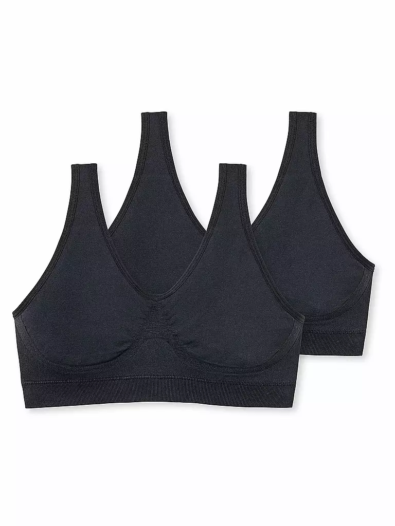 SCHIESSER | Mädchen Bustier 2er Pkg | schwarz