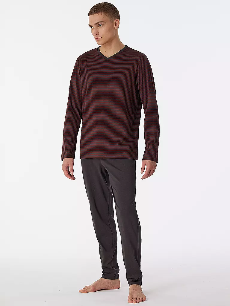SCHIESSER | Pyjama  | dunkelrot