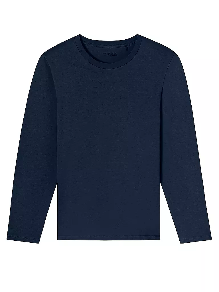SCHIESSER | Pyjama Langarmshirt  | dunkelblau