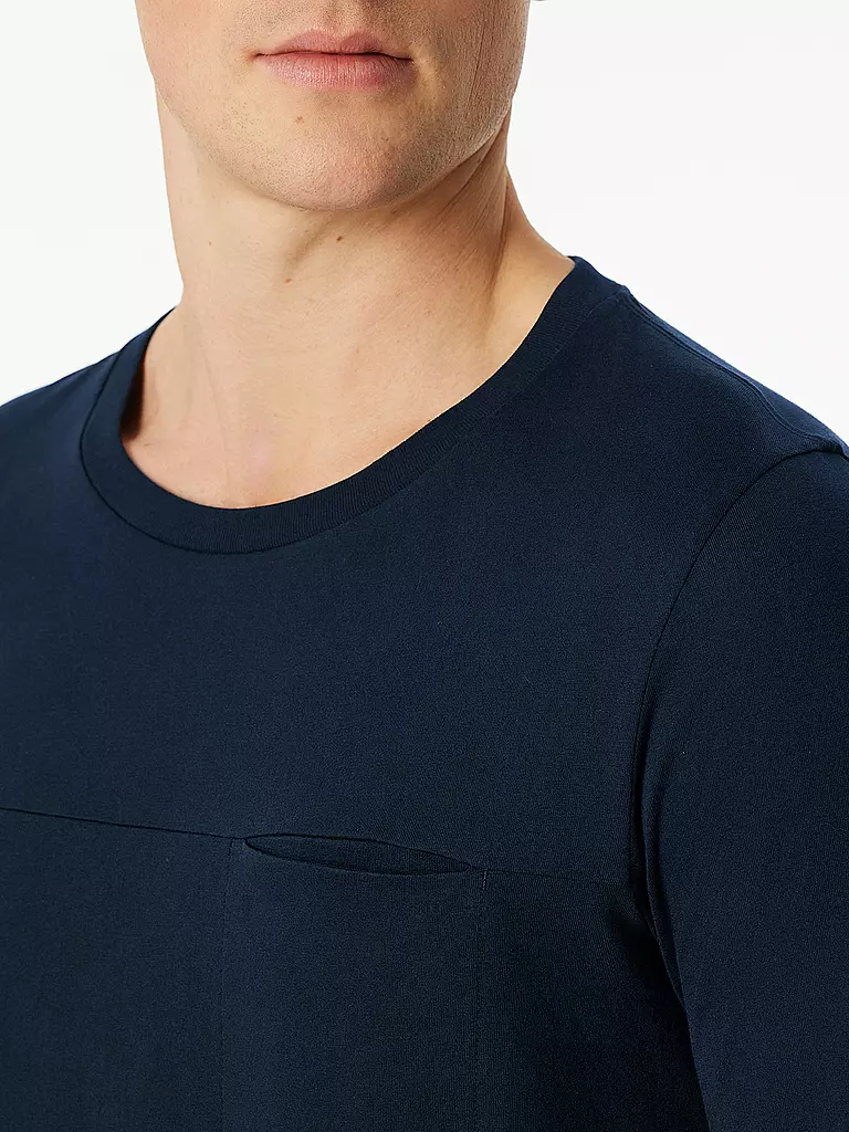 SCHIESSER | Pyjama Langarmshirt | dunkelblau
