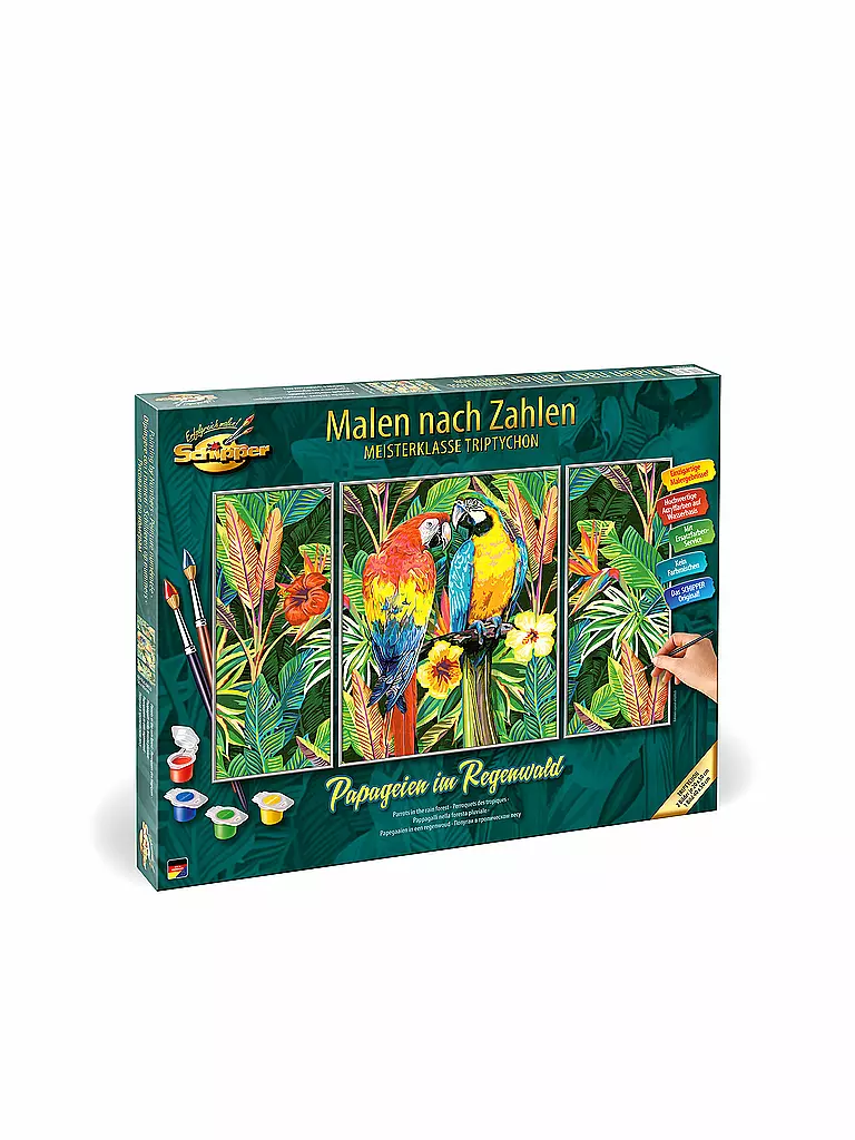 SCHIPPER | Malen nach Zahlen - Papageien im Regenwald | keine Farbe