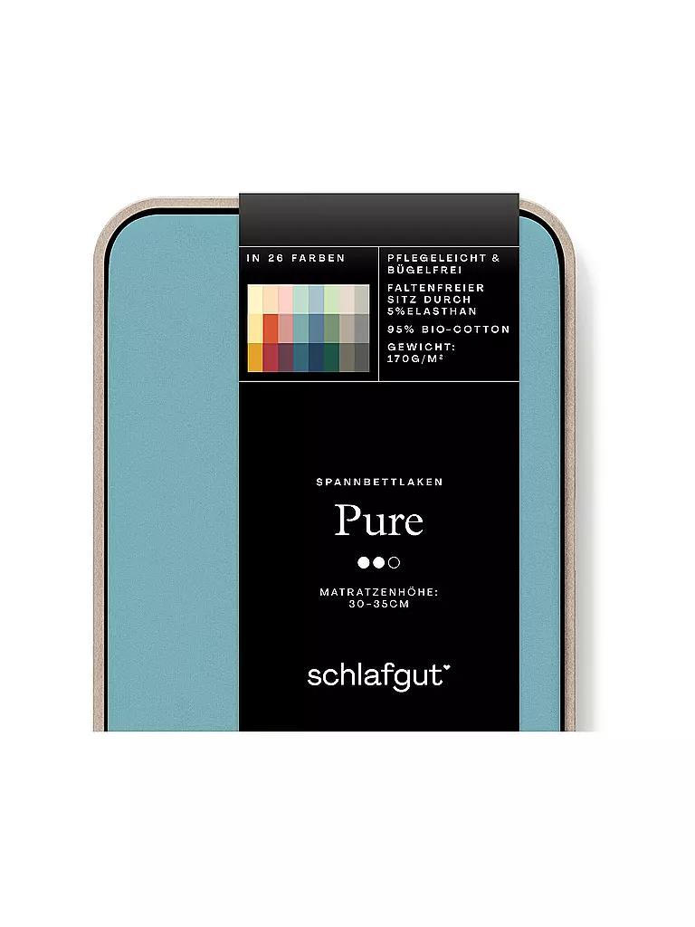 SCHLAFGUT | Jersey Spannleintuch PURE 180x200cm Petrol Mid XL | mint