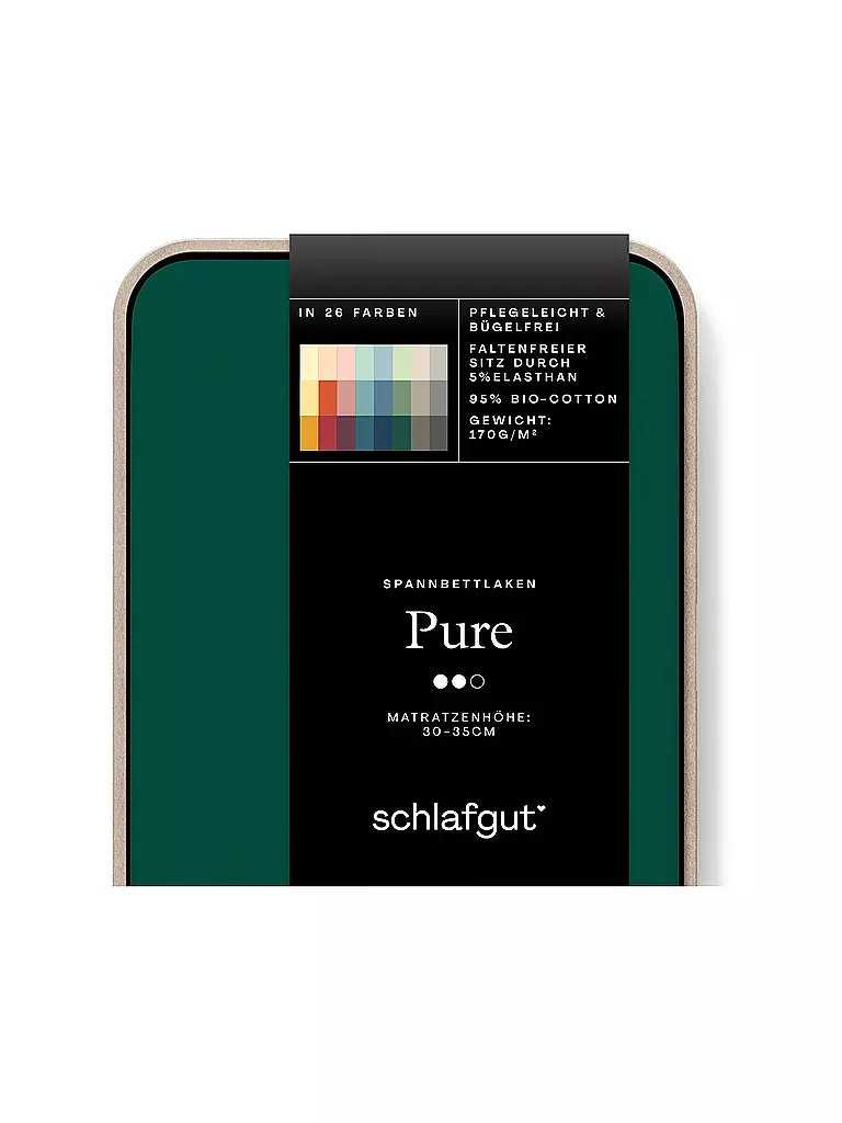 SCHLAFGUT | Jersey Spannleintuch PURE 90x200cm Green Deep S  | dunkelgrün