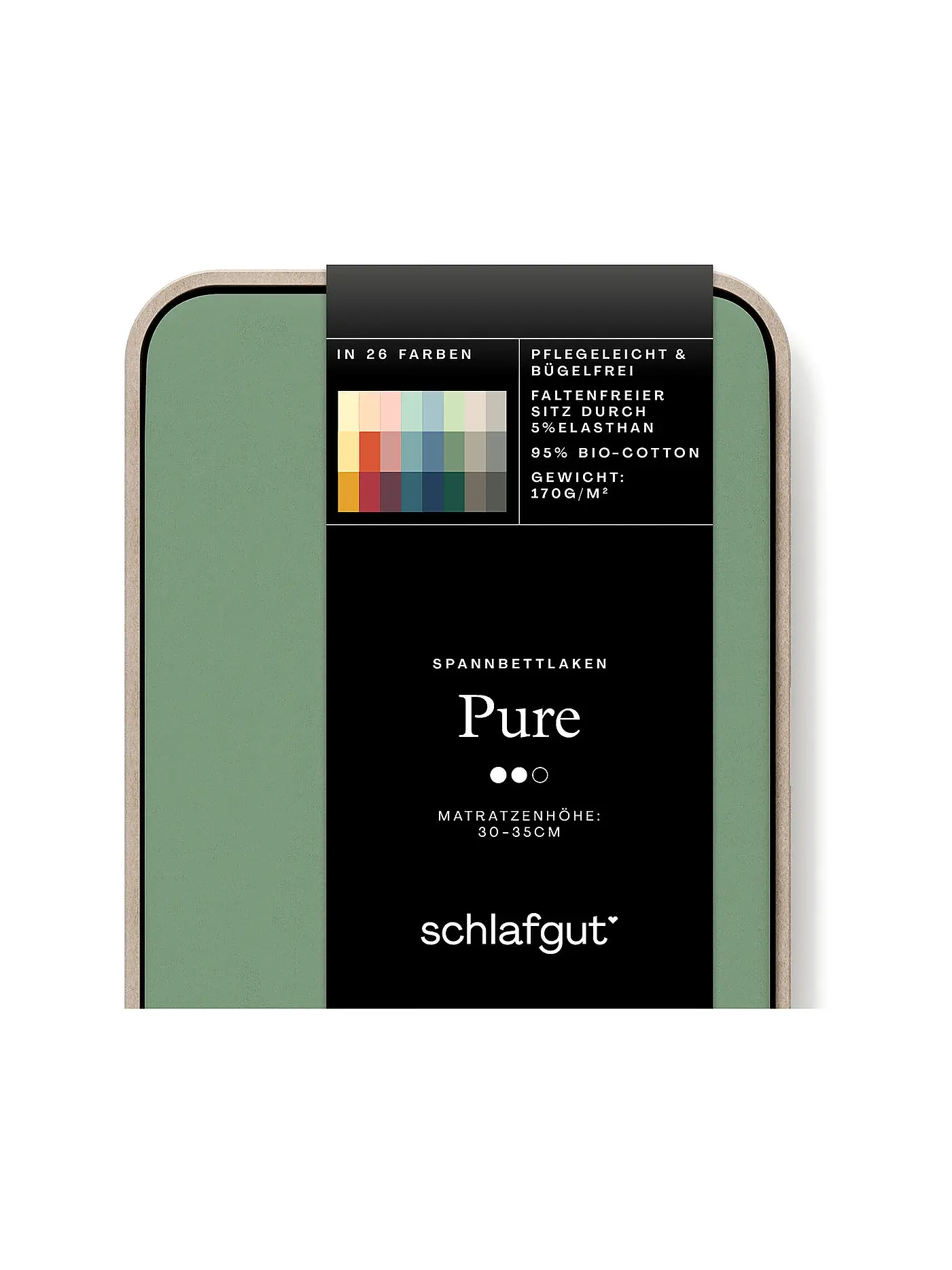 SCHLAFGUT | Jersey Spannleintuch PURE 90x200cm Grey Deep S  | grün