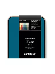 SCHLAFGUT | Jersey Spannleintuch PURE 90x200cm Grey Light S  | petrol