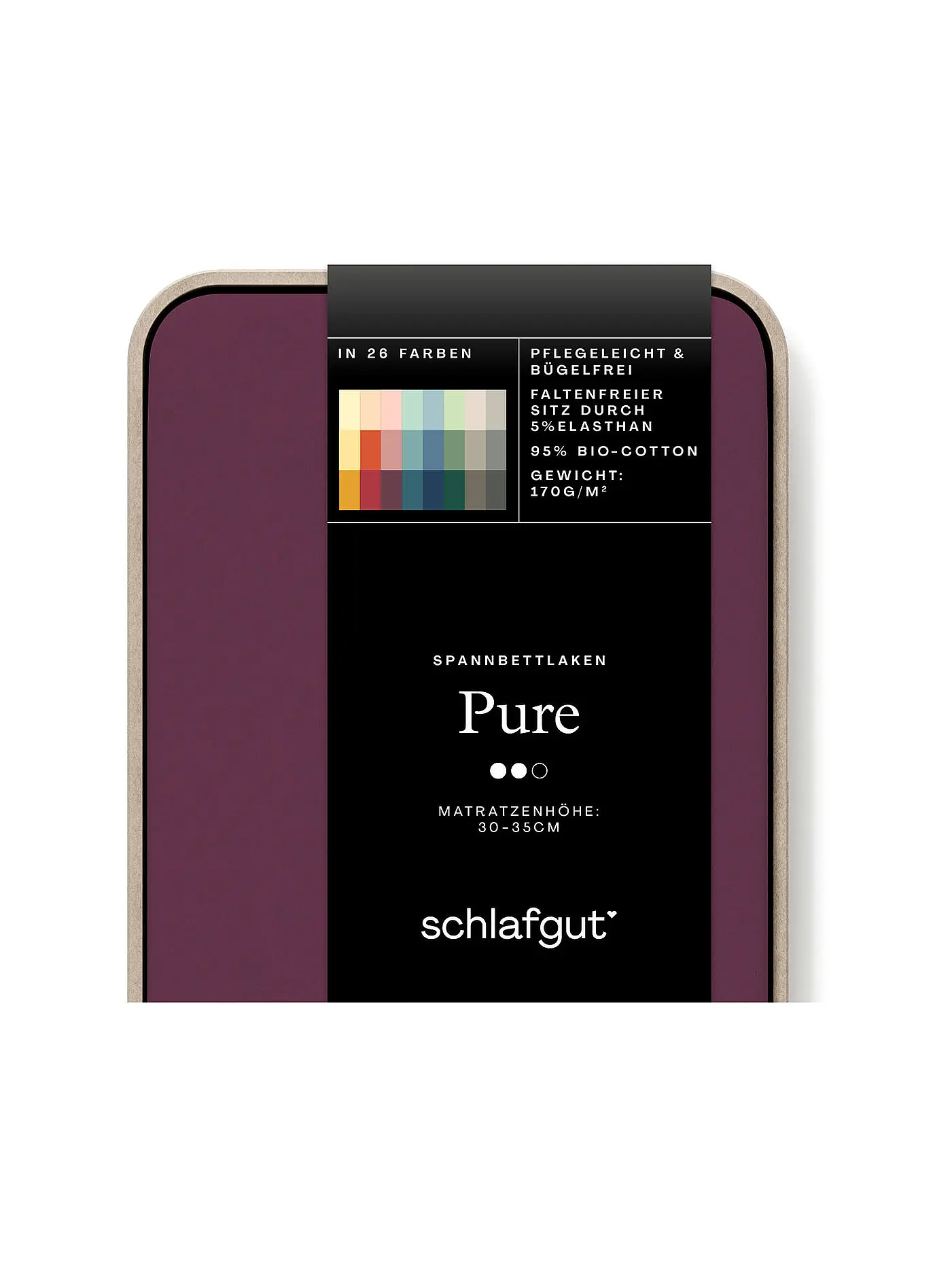 SCHLAFGUT | Jersey Spannleintuch PURE 90x200cm Grey Deep S  | beere