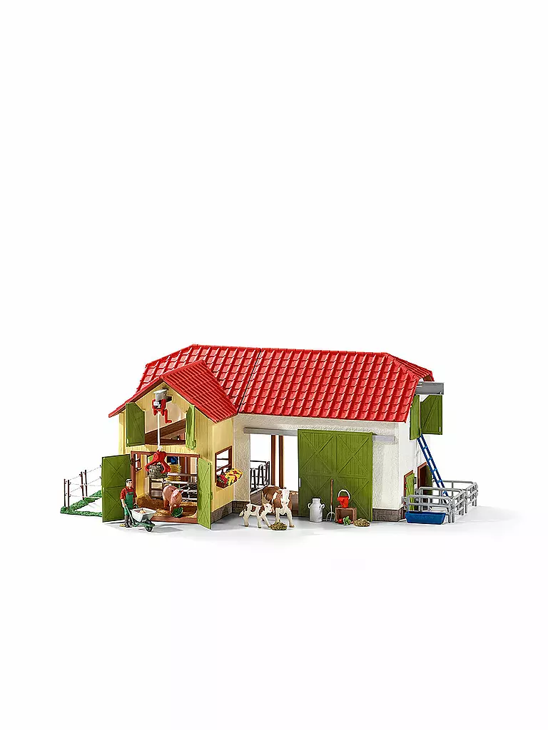 SCHLEICH | Großer Bauernhof mit Tieren und Zubehör "Farm World" 42333 | transparent