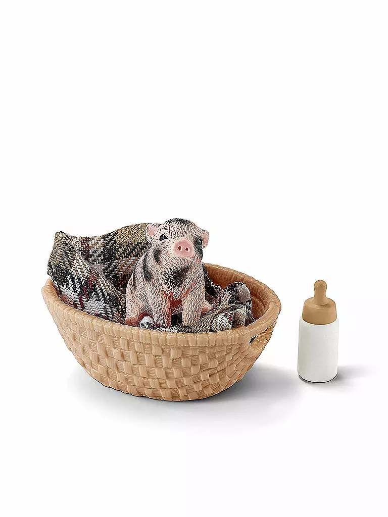 SCHLEICH | Mini Schwein mit Fläschchen "Farm World" 42294 | transparent
