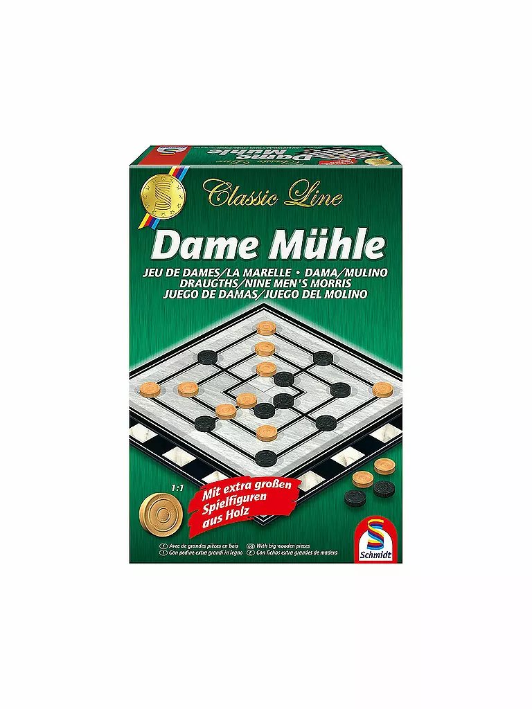 SCHMIDT-SPIELE | Classic Line - Dame Mühle | transparent