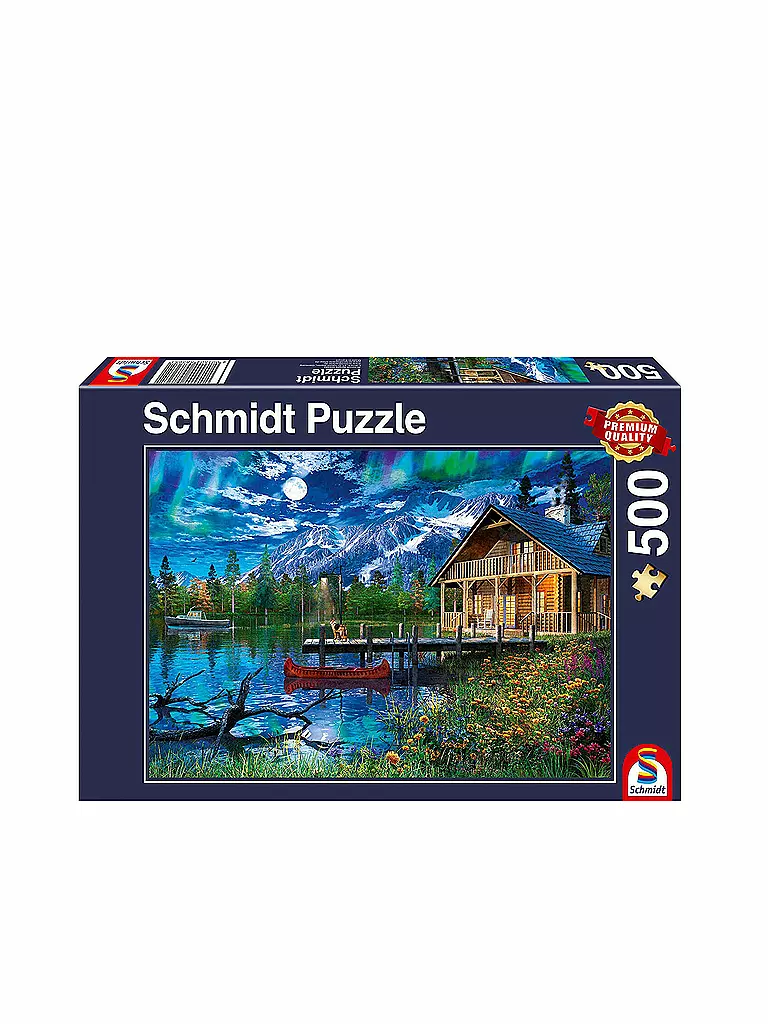 SCHMIDT-SPIELE | Puzzle - Bergsee im Mondlicht (500 Teile) | keine Farbe