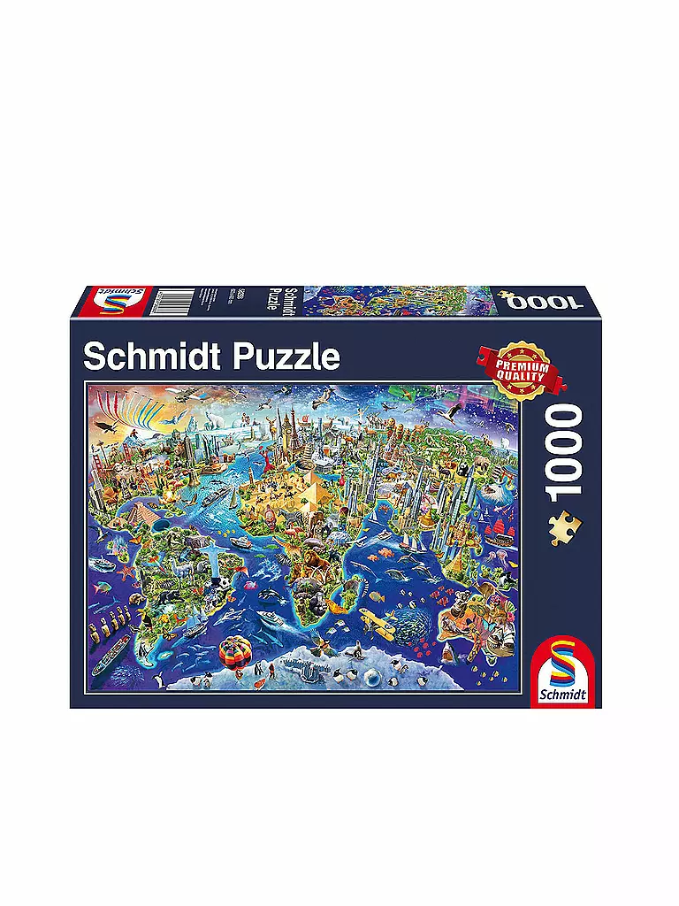 SCHMIDT-SPIELE | Puzzle - Entdecke unsere Welt (1000 Teile) | transparent