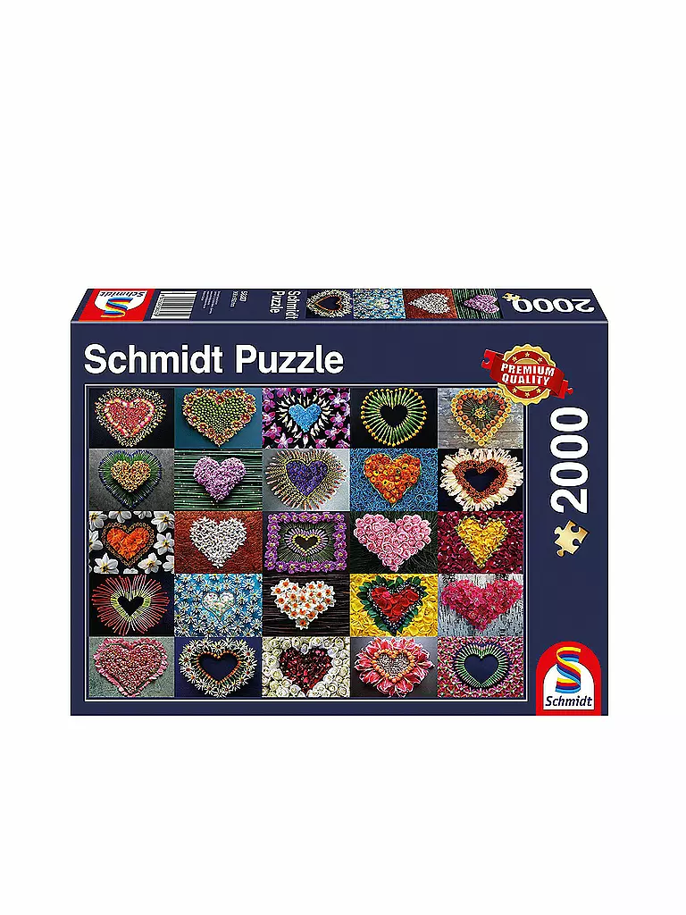 SCHMIDT-SPIELE | Puzzle - Herzen für Madalene (2000 Teile) | transparent