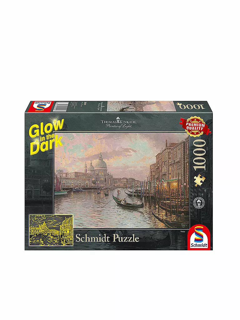 SCHMIDT-SPIELE | Puzzle - In den Strassen von Venedig (1000 Teile) Glow | transparent