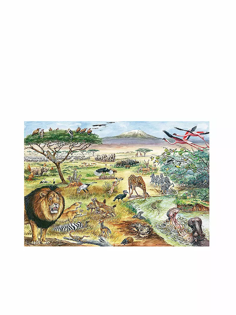SCHMIDT-SPIELE | Puzzle - Medizini - Tiere in Ostafrika (200 Teile) | transparent