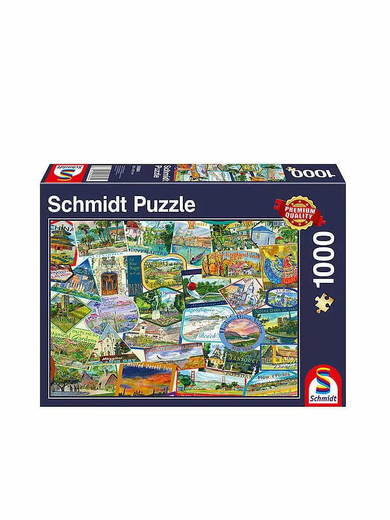 SCHMIDT-SPIELE | Puzzle Reisesticker 1000 Teile  | keine Farbe