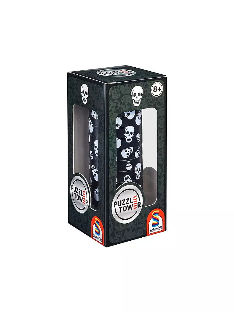 SCHMIDT-SPIELE | Puzzle-Tower Totenkopf | transparent