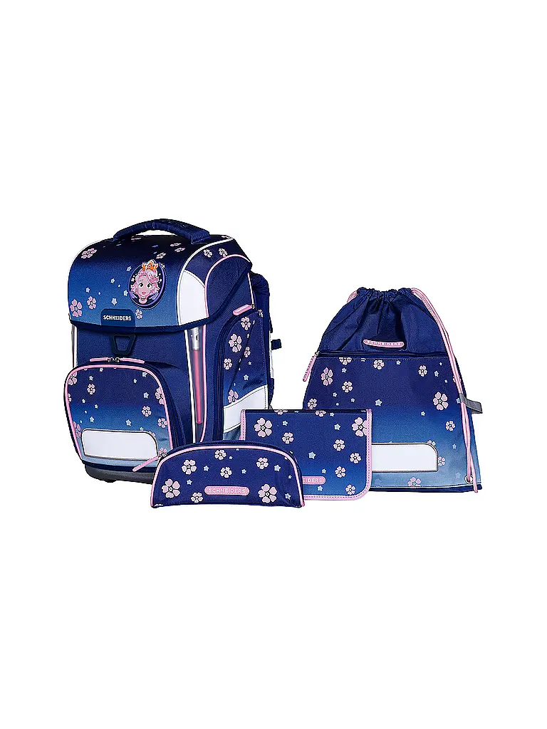 SCHNEIDERS | Schultaschen Set Ergolite 9tlg Blue Bloom | Blau